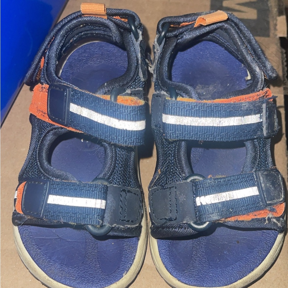 Kids Navy and Orange Sandals